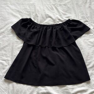 Aritzia Wilfred Black Off-Shoulder Blouse